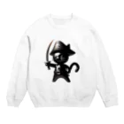 NO CAT NO LIFE の猫×海賊×フィギュア風 Crew Neck Sweatshirt