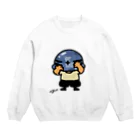 しんゆんぼのへるめっとおじさん　迷彩・青 Crew Neck Sweatshirt