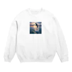 ai美女ショップの夕日とイルカ🐬🌅 Crew Neck Sweatshirt