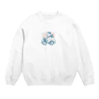 星パンダショップの自転車で駆け抜けてシロクマ Crew Neck Sweatshirt