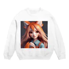 プリンゴブリンの北きつね子さん Crew Neck Sweatshirt