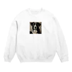 Olive_FLのレトロでかわいい写真は、一匹の愛らしい犬 Crew Neck Sweatshirt