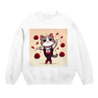 ポロムのおみせのねこねこバジル Crew Neck Sweatshirt