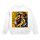 きりん𓃱のライオンポップアート Crew Neck Sweatshirt