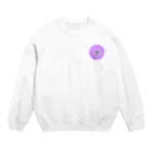 川上牧場のneko cafe（パープル）デザイン以来 Crew Neck Sweatshirt