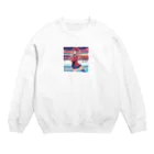 aoicanonのスケートをする女性 Crew Neck Sweatshirt