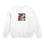 aoicanonの雪の結晶を研究する女性 Crew Neck Sweatshirt