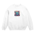 おふざけのタコ宇宙人 Crew Neck Sweatshirt