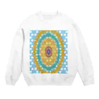 ロブ氏 イラストグッズ！の水辺に浮かぶひまわりの花 Crew Neck Sweatshirt