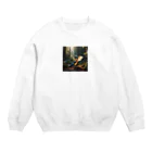 rian14の水晶を持って、森の中を歩いている龍 Crew Neck Sweatshirt