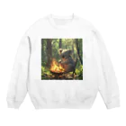 猫クリエイターのバーベキューをするコアラ Crew Neck Sweatshirt