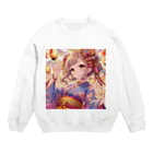 推しの美少女とアイドルのお祭りを楽しむ浴衣美少女 Crew Neck Sweatshirt