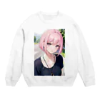 AIオリジナルイラスト　美女男子の可愛い彼女 Crew Neck Sweatshirt