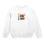 BinaryStoreのキャンバスネコ Crew Neck Sweatshirt