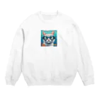 DezamaLandの水中ゴーグルを着ける猫 Crew Neck Sweatshirt