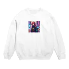 saka7914のサイバー女子 Crew Neck Sweatshirt