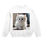 SkyBlueのキュートな子猫 Crew Neck Sweatshirt