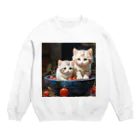 恥ずかしがり屋のねこショップのい Crew Neck Sweatshirt