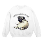 Funny-WagWag-PartyのLife with Pug Crew Neck Sweatshirt