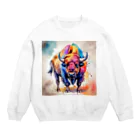 【ma chérie】A treasury of love.のカラフルバッファロー Crew Neck Sweatshirt