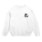 ruibuの勤勉ネコ Crew Neck Sweatshirt