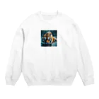 クロスクリエイティブの泳いでいるトラ Crew Neck Sweatshirt