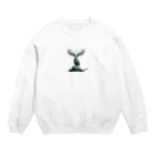 「動物ミリ屋」の森の賢者 Crew Neck Sweatshirt