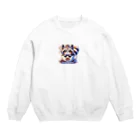 コウヘイのにゃんコーヒー タヌキ猫 Crew Neck Sweatshirt