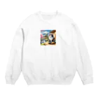 taiseibowのネコ＆富士山 Crew Neck Sweatshirt