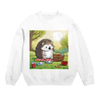 paparattyoのピクニックを楽しむハリネズミ Crew Neck Sweatshirt