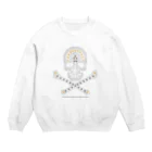 ファンシーTシャツ屋のスワロ風スカル Crew Neck Sweatshirt