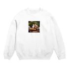 Yleのパンを食べたいハムスター！ Crew Neck Sweatshirt