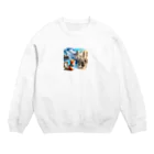 えほんのふんわりぺーじのフクの時間旅行 Crew Neck Sweatshirt