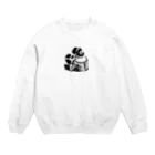 音楽ルー106の音楽を聴く女の人 Crew Neck Sweatshirt