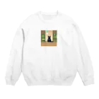 mutounの街中でたたずむ黒猫 Crew Neck Sweatshirt