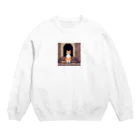 masaのトンネルで遊んでいる猫 Crew Neck Sweatshirt