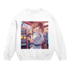 アニメ好きの野生味溢れる店J JK専門店の電気系ポーニーテールJK　 Crew Neck Sweatshirt