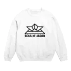 QUQU_WORKSのソウルオブジャパン 折り紙の兜デザイン 大和魂 日本 ブラック Crew Neck Sweatshirt