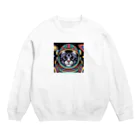 nishimekunの宇宙服を着た猫 Crew Neck Sweatshirt