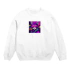 jujumarucatのROCKYCAT　サングラス２ Crew Neck Sweatshirt