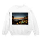 ウエディング♡カップルグッズの南国のサンセットビュー Crew Neck Sweatshirt