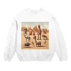 d-design-labの砂漠の奇妙な生き物たち Crew Neck Sweatshirt