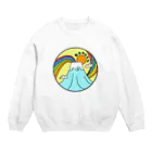 aloha_world_in_circleのjapan mount Fuji rainbow Crew Neck Sweatshirt