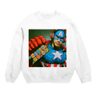 まいけんの怪しいアメコミヒーロー maiken Crew Neck Sweatshirt