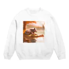 ドリームスケープギャラリーのフェンリルの子守 Crew Neck Sweatshirt