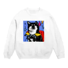 hirokikojimaの純和風の黒柴 Crew Neck Sweatshirt