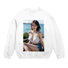 bijinngasyokuninの九十九里の塩風を感じて Crew Neck Sweatshirt