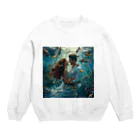 AQUAMETAVERSEの人魚姫と王子の微笑み アメジスト 2846 Crew Neck Sweatshirt