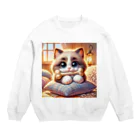 TomaTracksの骨をくわえた猫ちゃん Crew Neck Sweatshirt