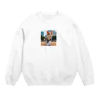 jkmurataの運動大好きなおしゃれネコ Crew Neck Sweatshirt